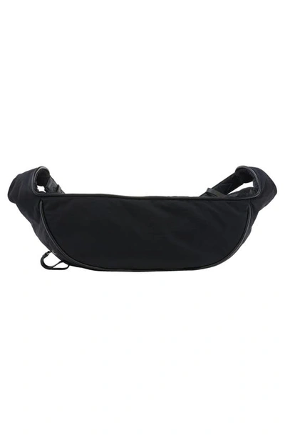 Bottega Veneta Large Nylon Belt Bag In 8803 Black/ Silver