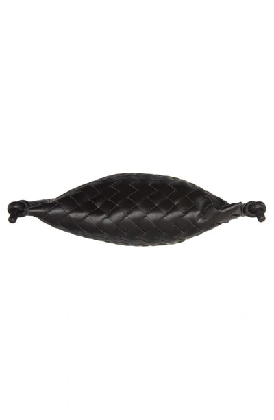 Shop Bottega Veneta Small Intrecciato Leather Convertible Bag In Black/ Silver