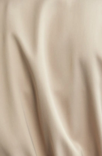 Open Edit Satin Utility Jacket In Tan Oxford