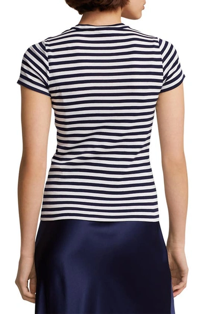 Shop Ralph Lauren Stripe T-shirt In Cruise Navy/ White