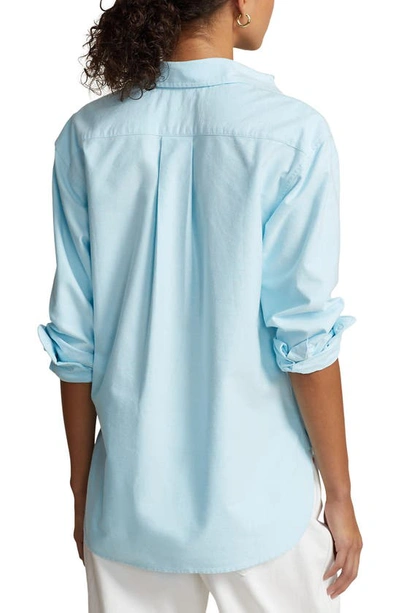 Shop Ralph Lauren Cotton Oxford Button-up Shirt In Acadia Blue