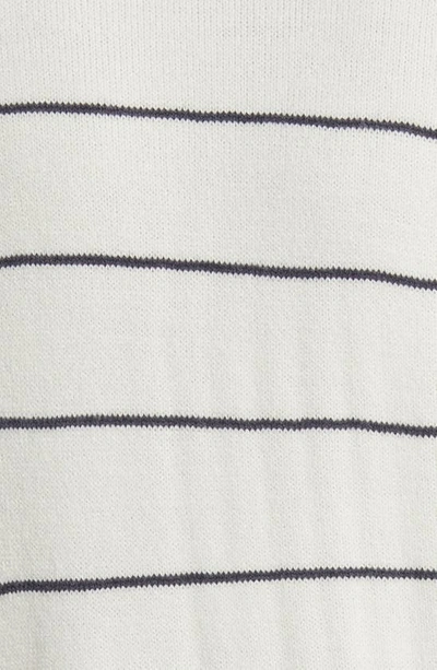 Caslon Stripe Open Front Cardigan In Ivory- Navy Silvia Stripe