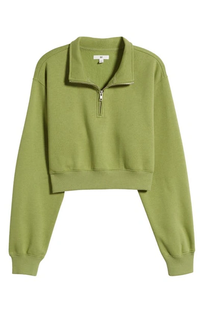 Shop Bp. Quarter Zip Sweatshirt In Olive Fir