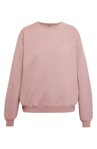 Shop Sweaty Betty The Elevated Cotton Blend Crewneck Sweatshirt In Dusk Pink