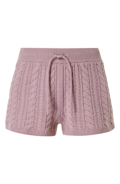 Shop Sweaty Betty Cable Recycled Cashmere Blend Shorts In Dusk Pink