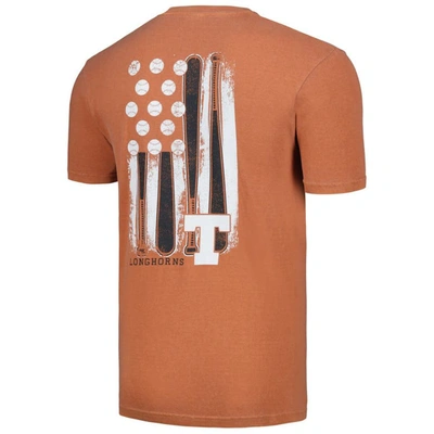 Shop Image One Texas Orange Texas Longhorns Baseball Flag Comfort Colors T-shirt In Burnt Orange