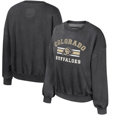 Shop Colosseum Black Colorado Buffaloes Audrey Washed Pullover Sweatshirt
