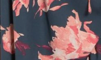 Chelsea28 Flounce Floral Print Chiffon Wrap Dress In Navy M Joss Floral