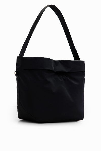 Desigual L Reversible Nylon Tote Bag In Black