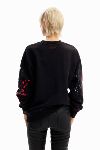Desigual The Rolling Stones Splatter Sweatshirt In Black