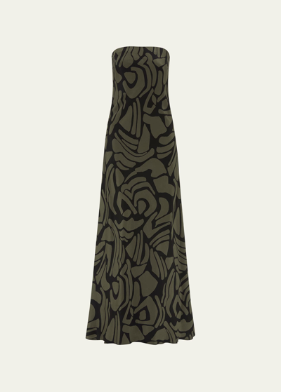 Shop Matteau Bias-cut Strapless Column Dress In Pebble
