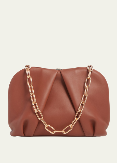 Shop Gabriela Hearst Taylor Leather Clutch Bag In Cognac