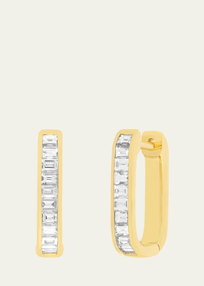 Shop Ef Collection Diamond Baguette Jumbo Lola Earrings In Gold