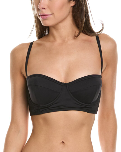 Shop Kate Spade New York Smocked Underwire Bralette Bikini Top In Black