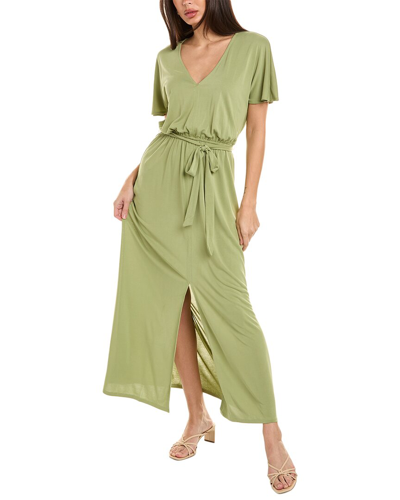 Shop Splendid Arlo Sandwash Jersey Maxi Dress In Green