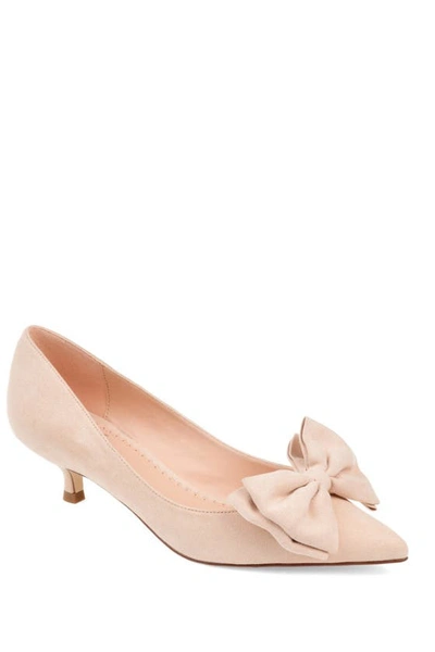 Shop Journee Collection Journee Orana Bow Kitten Heel Pump In Pink