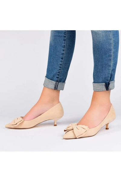Journee Collection Orana Womens Faux Suede Dress Kitten Heels In Pink