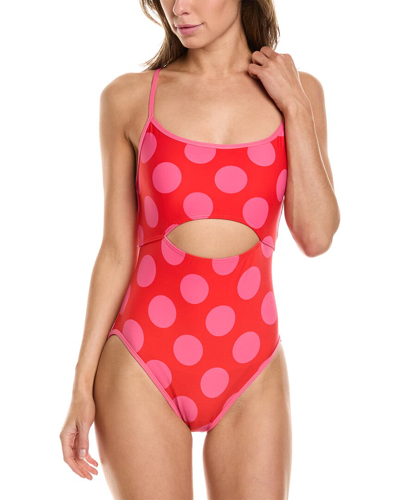 Shop Kate Spade New York Cutout One-piece In Red