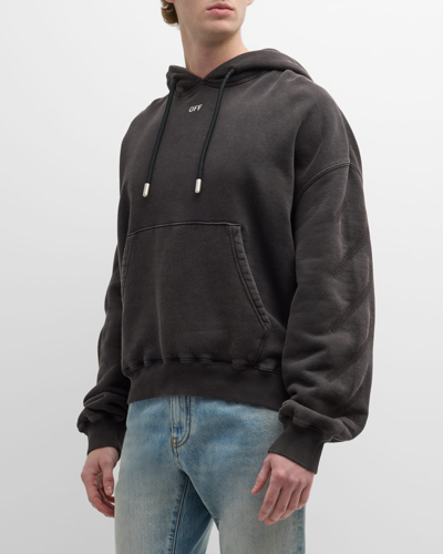 Shop Off-white Men's Matthew Graphic Oversized Hoodie In Black Grey