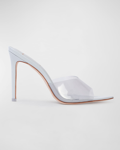 Shop Black Suede Studio Bella Stiletto Slide High-heel Sandals In Grey Patent Leath