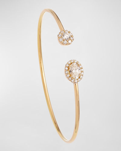 Shop Krisonia 18k Yellow Gold Bracelet With Round And Oval Diamonds