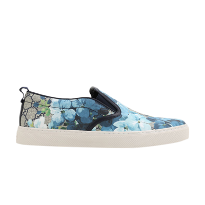 Pre-owned Gucci Gg Supreme Canvas Slip-on 'blue Floral'