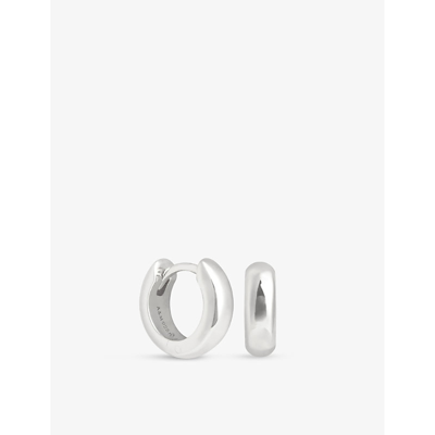 Shop Astrid & Miyu Bold Essential Rhodium-plated Recycled Sterling-silver Huggie Earrings