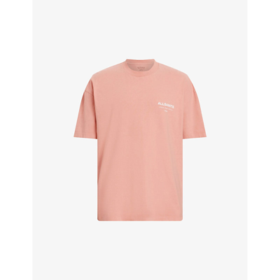 Shop Allsaints Men's Orchid Pink Underground Graphic-print Cotton T-shirt