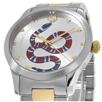 Pre-owned Gucci Ya1264075 Men's G-timeless Silver Dial Quartz Watch