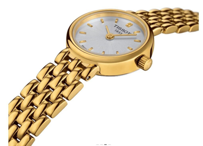 Pre-owned Tissot T Lady Silver Dial Gold Stainless Steel Women's Watch T0580093303100