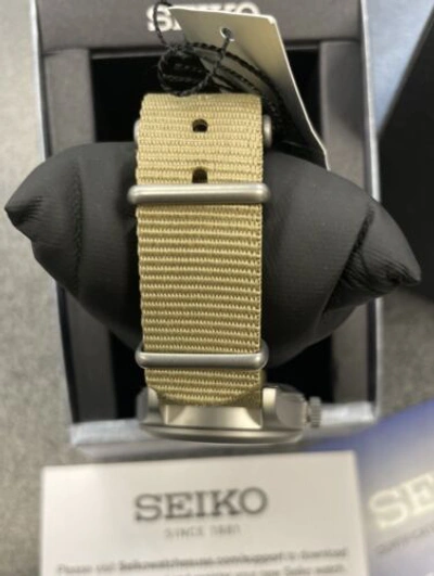 Pre-owned Seiko 5 Sport Automatic Beige Nylon Strap Mid-size Watch Srpj83 Made In Japan