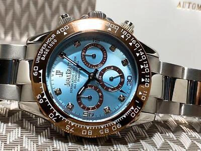Pre-owned Kraft Japan  Watch With 8 Natural Diamonds Ice Blue Panda Chronograph 1-jp-001is