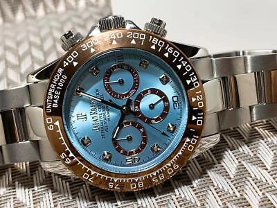 Pre-owned Kraft Japan  Watch With 8 Natural Diamonds Ice Blue Panda Chronograph 1-jp-001is