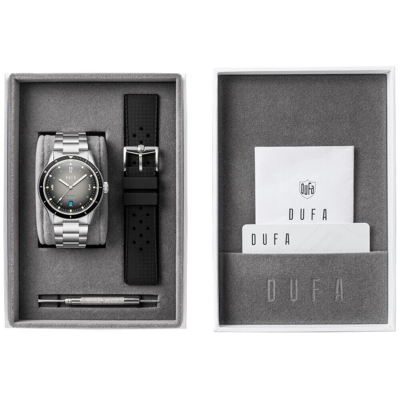 Pre-owned Dufa Sandblast Grey 41mm Automatic Diver Men's Watch 15atm Df-9034-44