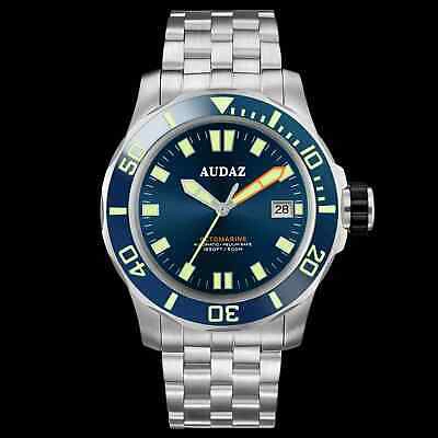 Pre-owned Audaz Blue Octomarine Automatic Men's Diver Watch 42mm Adz-2070-02 Seiko Nh35a