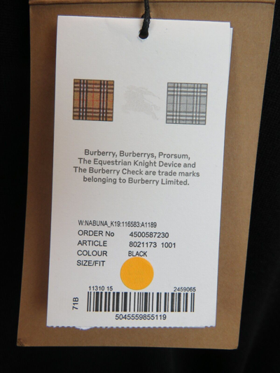 Pre-owned Burberry Black Nabuna Logo Cuff Merino Wool Silk Turtleneck Pullover Sweater L