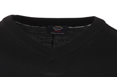 Pre-owned Paul & Shark Yachting Men's Pullover Sweater Jumper Size Xl 100% Merino Wool In Black