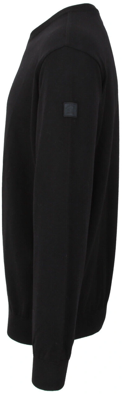Pre-owned Paul & Shark Yachting Men's Pullover Sweater Jumper Size Xl 100% Merino Wool In Black