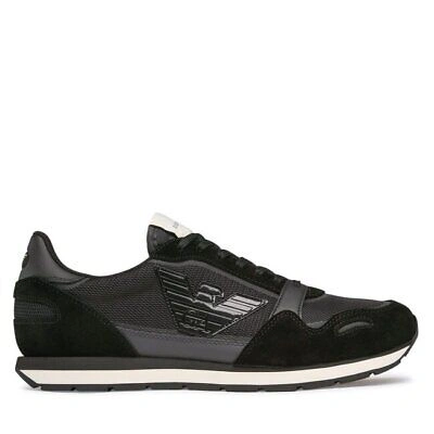 Pre-owned Emporio Armani Shoes Sneaker  Man Sz. Us 8 X4x537xn730 R926 Black
