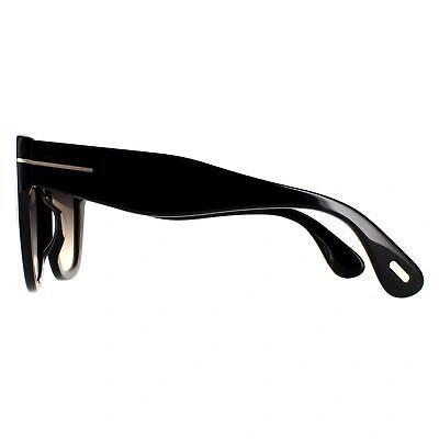 Pre-owned Tom Ford Sunglasses Ft0940 Cara 01b Shiny Black Smoke Gray Gradient