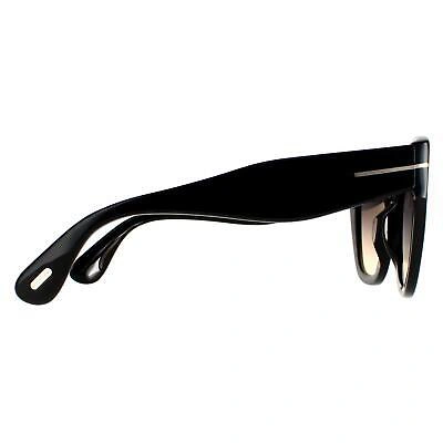 Pre-owned Tom Ford Sunglasses Ft0940 Cara 01b Shiny Black Smoke Gray Gradient