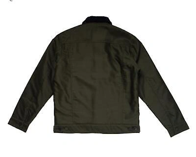 Pre-owned Momotaro Jeans $565 Green Giza Moleskin Boa Jacket Navy Wool Blend Lining Xl