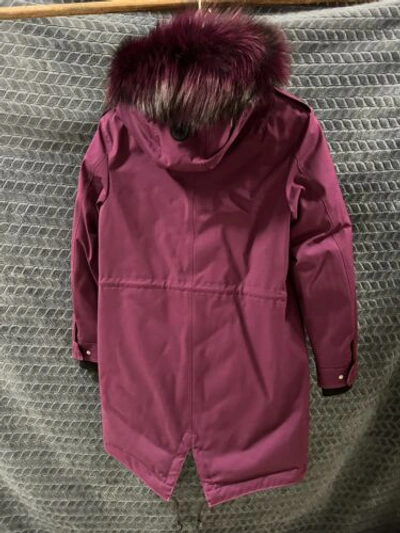 Pre-owned Mackage Women Parka. Size S. With Tags. Natural Fur In Purple