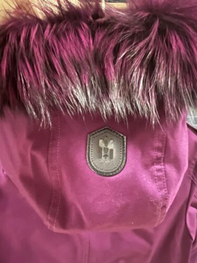 Pre-owned Mackage Women Parka. Size S. With Tags. Natural Fur In Purple