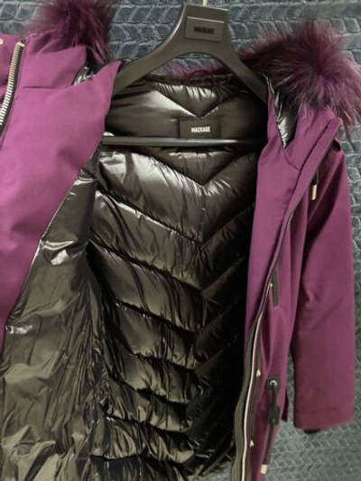 Pre-owned Mackage Women Parka. Size S. With Tags. Natural Fur In Purple