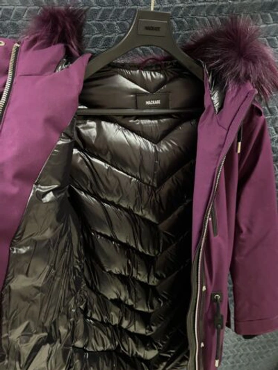 Pre-owned Mackage Women Parka. Size S. With Tags. Natural Fur In Purple