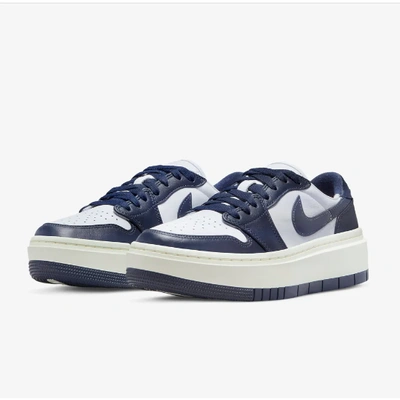 Pre-owned Nike Women's Air Jordan 1 Elevate Low Shoes 'midnight Navy' (dh7004-141) In Navy, White