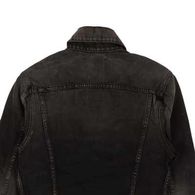 Pre-owned Amiri Aged Black Cotton Core Double Slanted Trucker Jacket Size Xs $990