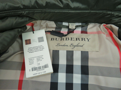 Pre-owned Burberry $1k  Chesterford Green Hooded Belted Quilted Down Parka Coat Jacket L
