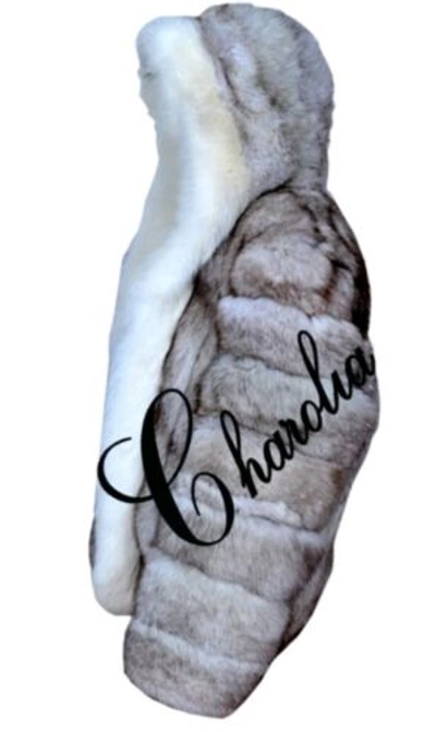 Pre-owned Handmade Women's 100% Real Norwegian Blue Fox Fur Hoodie Jacket Coat All Sizes In White